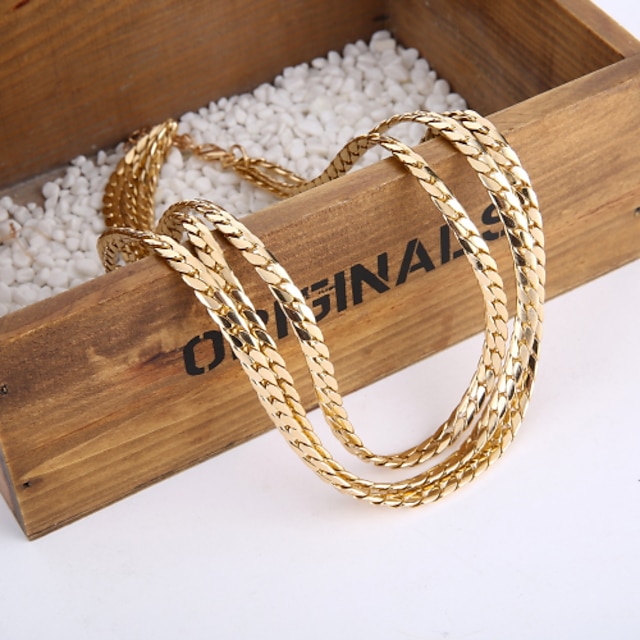  Chic Gold Plated Multi layer Alloy Women Chain Necklace Elegant Style