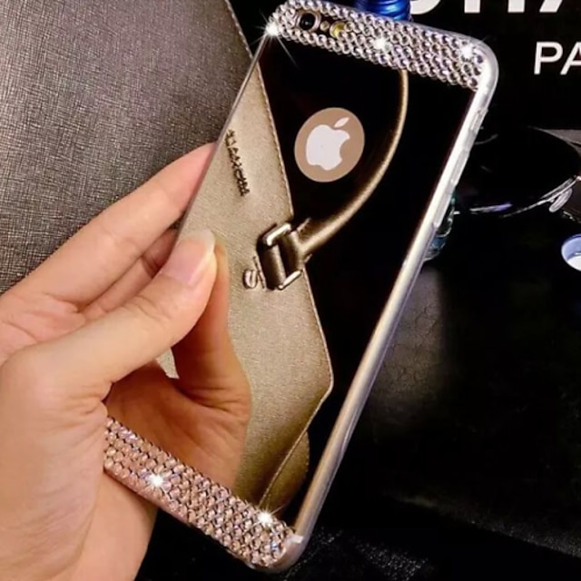  Telefon Hülle Handyhüllen Für Apple Rückseite iPhone 8 Plus iPhone 8 iPhone 7 Plus iPhone 7 iPhone 6s Plus iPhone 6s iPhone 6 Plus iPhone 6 Strass Beschichtung Spiegel Solide Hart Acryl