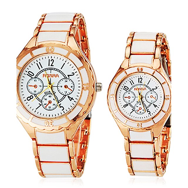  Men's Women's Couple's Wrist Watch Quartz White Hot Sale Analog Charm Fashion Dress Watch - Gold / White