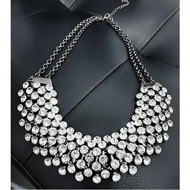  White Collar Necklace Ladies European Fashion Synthetic Gemstones Alloy White Necklace Jewelry For Wedding Party Special Occasion Anniversary Birthday Gift