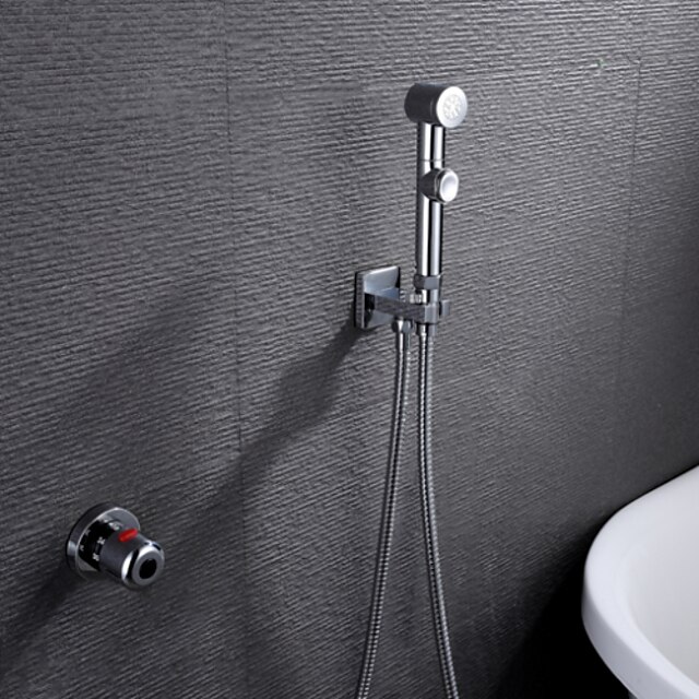  Douchekraan reeks - Self-Cleaning Hedendaagse Chroom Hand gehouden Bidet Sprayer Messing ventiel Bath Shower Mixer Taps / Single Handle twee gaten