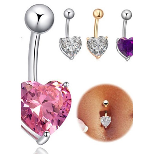  Navel Ring / Belly Piercing Unique Design Fashion Women's Body Jewelry For Daily Casual Stainless Steel Heart