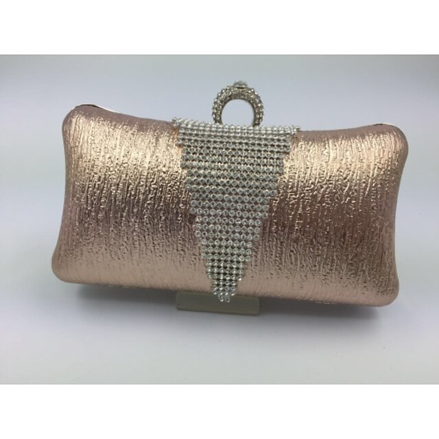  Women Bags All Seasons Other Leather Type Evening Bag Crystal/ Rhinestone for Formal Gold Silver Gray Watermelon Pink