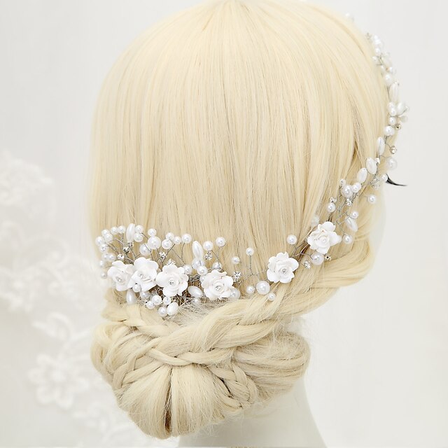  Imitation Pearl / Rhinestone / Alloy Hair Combs with 1 Wedding / Special Occasion Headpiece