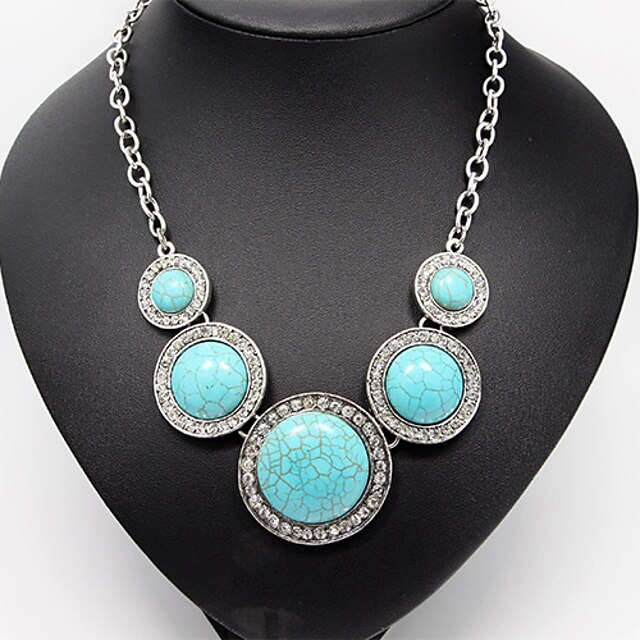  Women's Turquoise Necklace Turquoise Statement Ladies Vintage Party Turquoise Necklace Jewelry For Daily