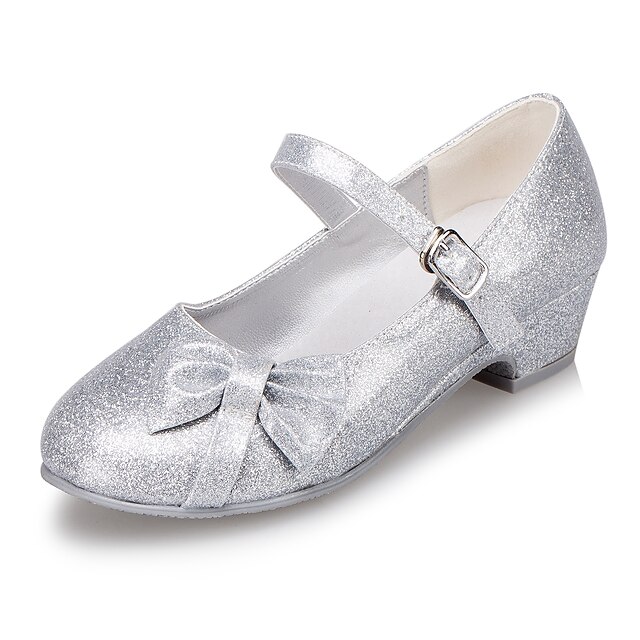  Girls' Leatherette Heels Bowknot Pink / Silver Spring & Summer