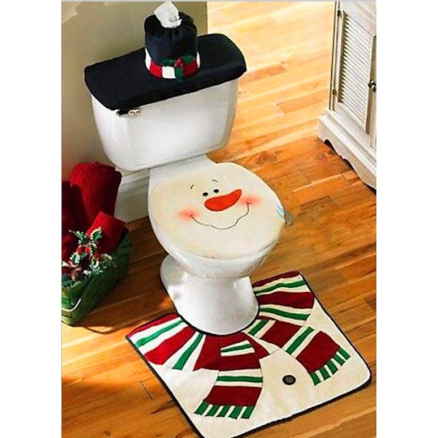  joulu pesuhuone koriste santa lumiukko wc-istuimen kansi