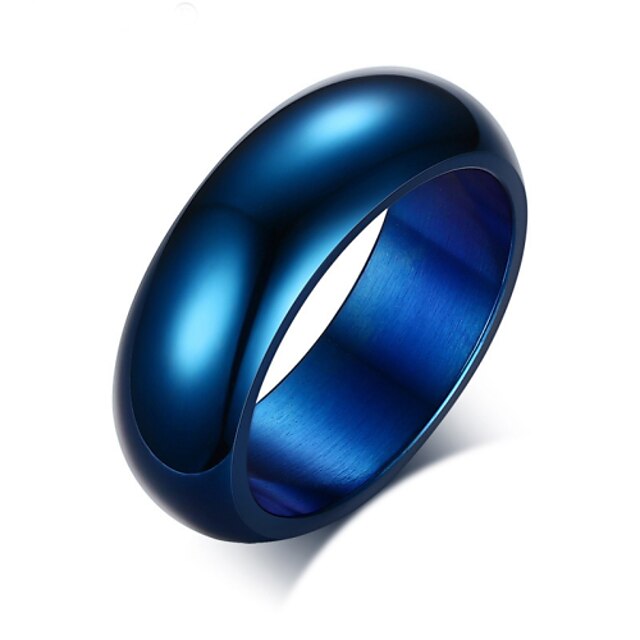  Band Ring Blue Silver Titanium Steel Ladies Fashion 7 8 9 10 11 / Men's
