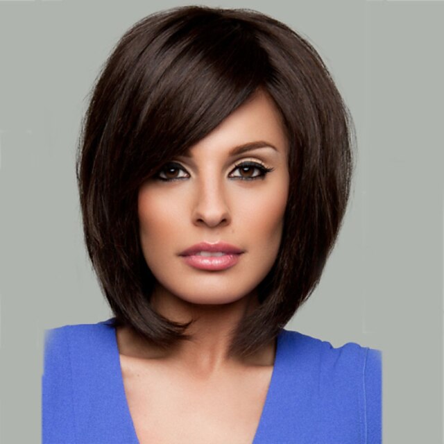  Synthetic Wig Straight Straight Wig Short Black Synthetic Hair Women's Black