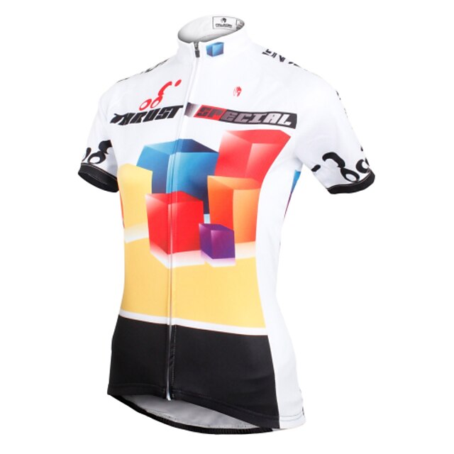  ILPALADINO Mujer Manga Corta Maillot de Ciclismo Poliéster Blanco Bicicleta Camiseta / Maillot Top Transpirable Secado rápido Resistente a los UV Deportes Ropa / Elástico / Bolsillo trasero