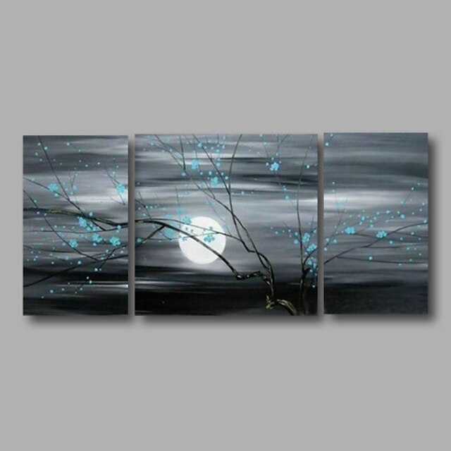  Hang-Malowane obraz olejny Ręcznie malowane - Kwiatowy / Roślinny Nowoczesny Naciągnięte płótka / Trzy panele / Rozciągnięte płótno