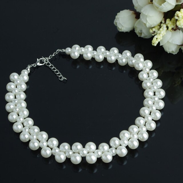  Pentru femei Perle Ștrasuri Coliere Choker Perle Plin de graţie femei stil minimalist Confecționat Manual Culoare ecran Coliere Bijuterii Pentru