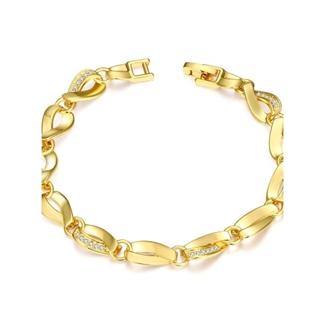 Fashion Rotate Chain & Link Bracelet(Golden,Rose Gold,White)(1Pair)