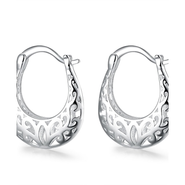  Damen Tropfen-Ohrringe Ausgehöhlt damas Sterlingsilber versilbert Ohrringe Schmuck Weiß Für Hochzeit Party Alltag