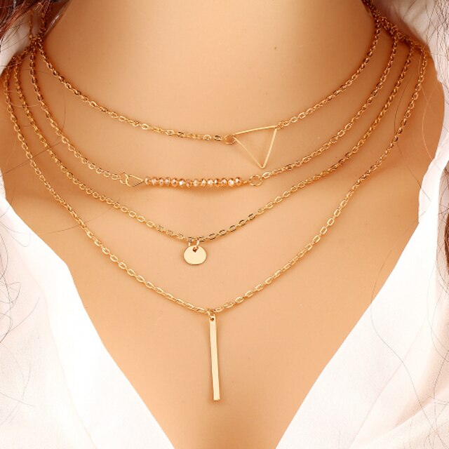  Women's Layered Necklace Ladies Fashion Gold Necklace Jewelry For Special Occasion Birthday Gift