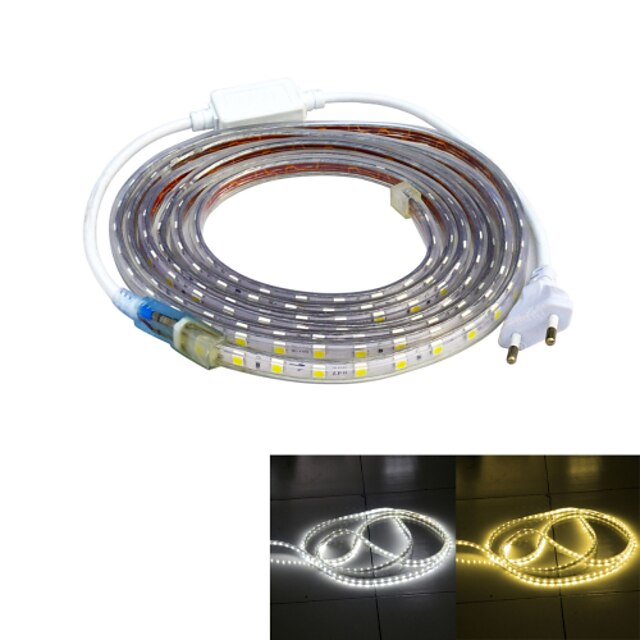 3m led lysstrimler fleksible tiktok lys strømforsyning 240 leds 2835 smd varm hvit hvit vanntett egnet for kjøretøy 220 v ip65
