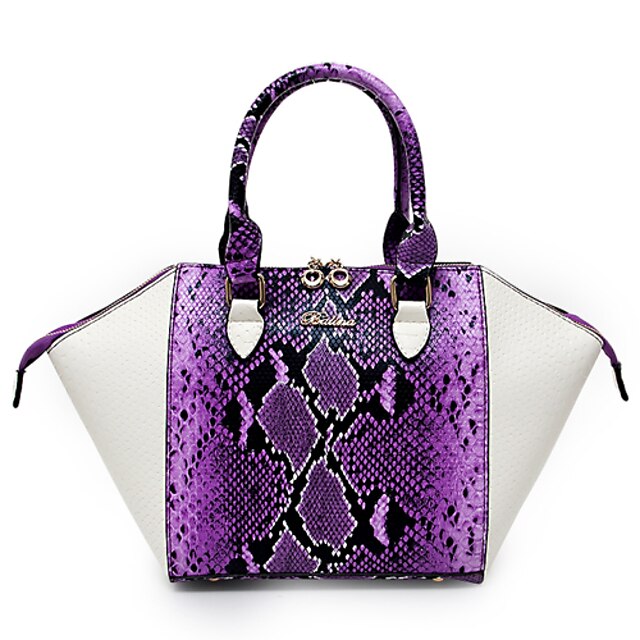  Women's Bags PU(Polyurethane) Tote / Shoulder Messenger Bag for Shopping / Casual / Formal White / Black / Purple