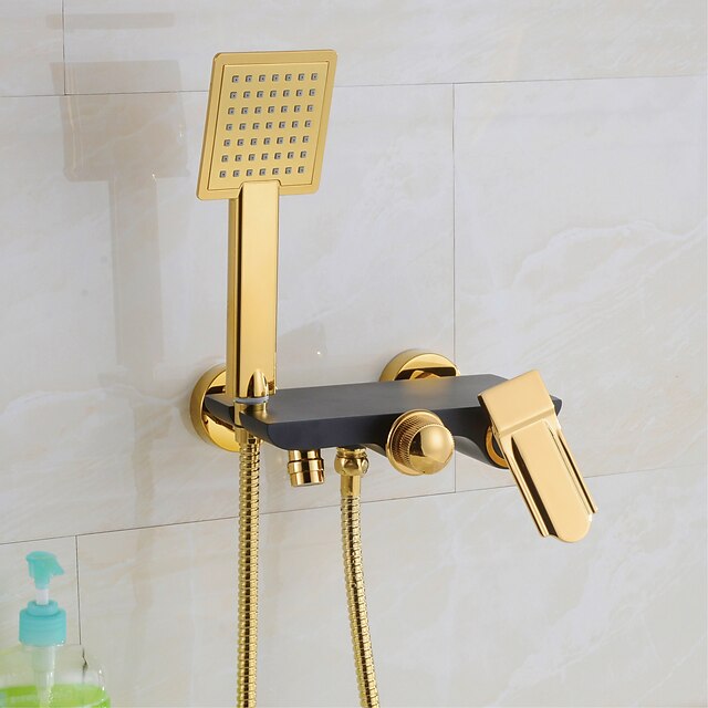  Antique Wall Mounted Handshower Included Ceramic Valve Three Holes Painting, Bathtub Faucet