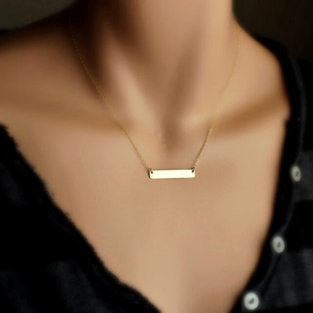 Women's Pendant Necklace Bar Dainty Ladies Simple Simple Style Gold Plated Alloy Gold Silver Necklace Jewelry For Special Occasion Birthday Gift