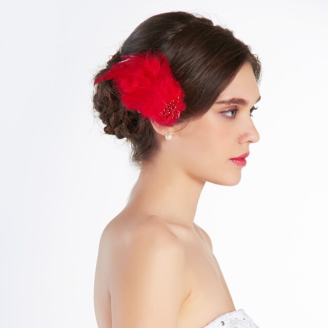  peří vlasy pin pin headpiece svatební party elegantní ženský styl