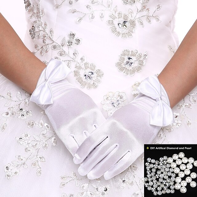  Spandex Wrist Length Glove Bridal Gloves / Party / Evening Gloves With Bowknot