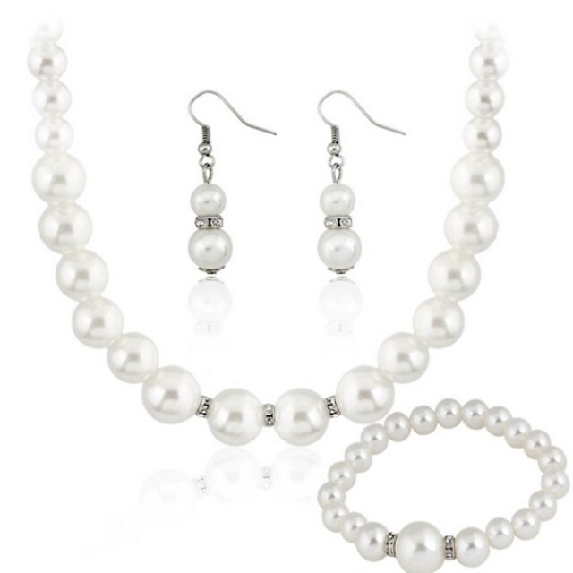  Women's Clear Jewelry Set Earrings Jewelry White For Party Gift Wedding Party