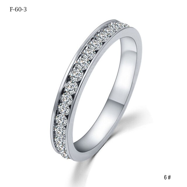  Couple Rings Crystal Crystal Princess Classic Simple Style Fashion 6 7 8 9 10 / Women's / Wedding / Party / Daily