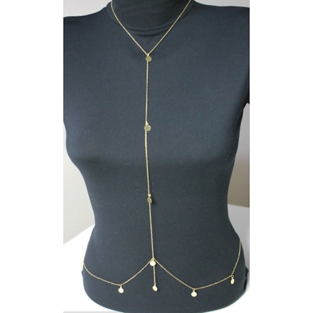  Kovový pás Tělo Chain / Belly Chain Jedinečný design Módní Dámské Tělové ozdoby Pro Denní Ležérní Křišťál Křišťál Zlatá