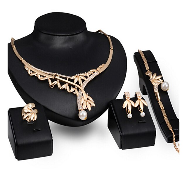  Jewelry Set Vintage Party Link / Chain Cubic Zirconia Earrings Jewelry Gold For / Necklace