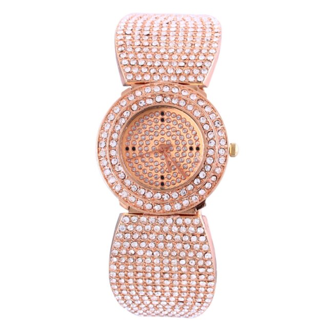  女性用 ファッションウォッチ 宝飾腕時計 クォーツ クロノグラフ付き 模造ダイヤモンド 合金 バンド エレガント腕時計 ローズゴールド