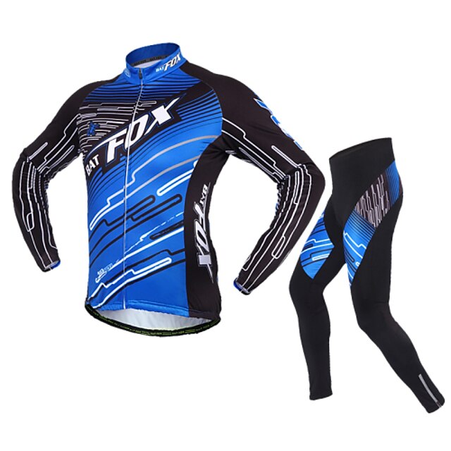  BATFOX Bike/Cycling Fleece Jackets / Jersey / Jersey + Pants/Jersey+Tights Men's Long SleeveBreathable / Windproof / Reflective Strips /