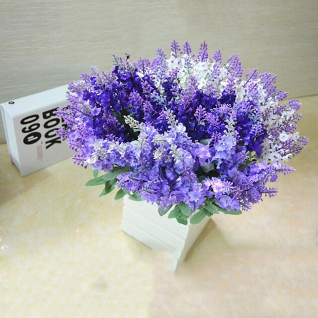  ענף פוליאסטר כחול בהיר פרחים לשולחן פרחים מלאכותיים