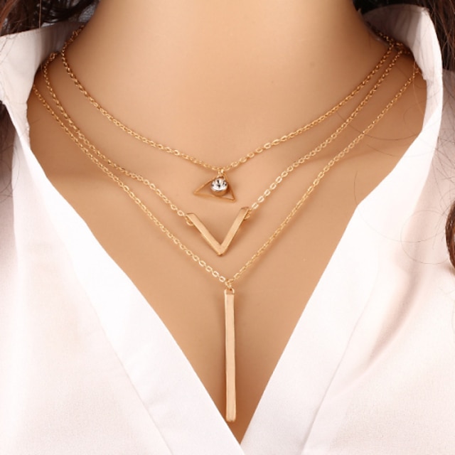 Női Y nyaklánc Rakott nyakláncok Bár Kecses hölgyek Divat Arany Nyakláncok Ékszerek Kompatibilitás Különleges alkalom Születésnap Ajándék