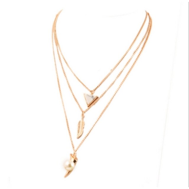  Women's Pearl Layered Necklace Long Necklace Pearl Necklace Ladies Pearl Gold Necklace Jewelry For