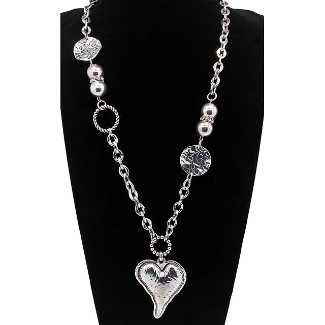  Vintage Heart Alloy Pendant Necklace