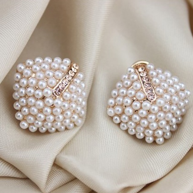  Pentru femei Perle Cercei cu herghelie Cătușe pentru urechi Semințe de perle femei Lux Elegant Perle Cristal Imitație de Perle cercei Bijuterii Alb Pentru Petrecere Nuntă Casual Zilnic Mascarad