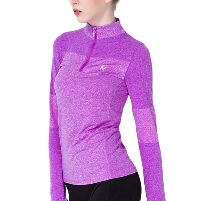  Femme Yoga Top Elasthanne Zumba Course / Running Fitness Tee Shirt Hauts / Top Manches Longues Tenues de Sport Respirable Doux Elastique Anti-transpiration Elastique