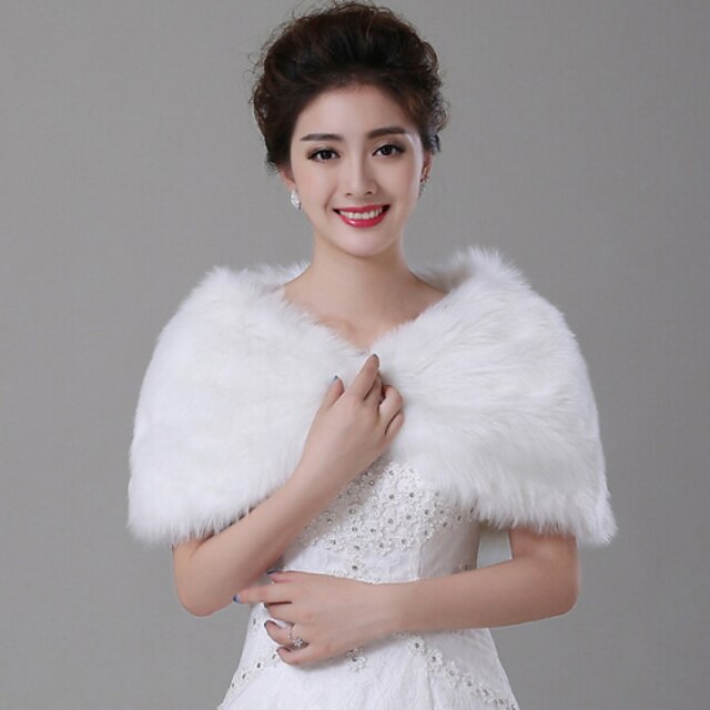  Sleeveless Capelets Faux Fur Wedding Wedding  Wraps With Feathers / Fur