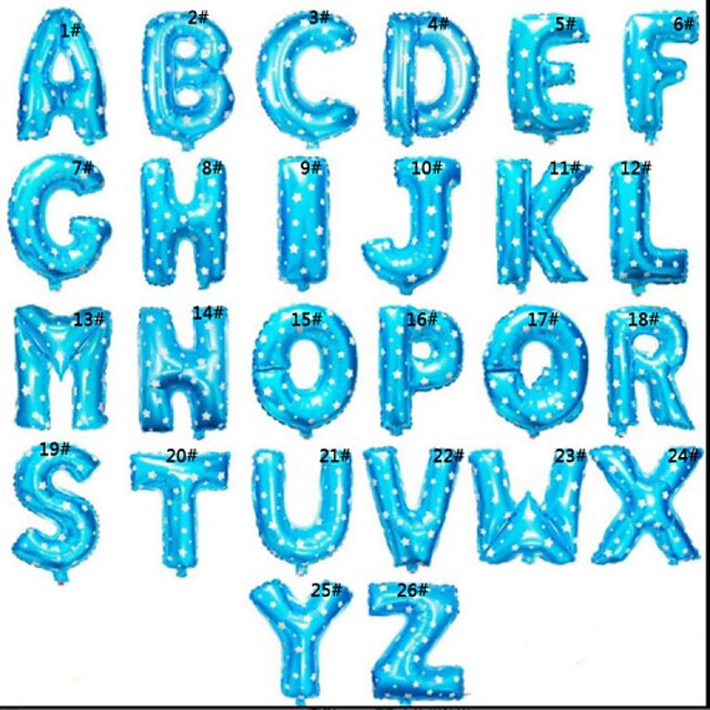  Nové 10pcs / lot modrý dopis Fóliový balónek dekorace abeceda balón