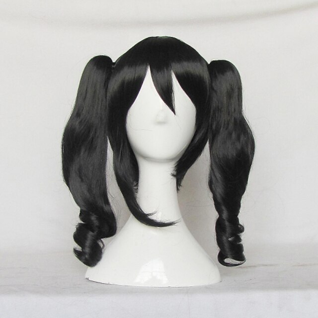  Cosplay Wigs Love Live Niko Yazawa Black Anime Cosplay Wigs 14 inch Heat Resistant Fiber Women's Halloween Wigs