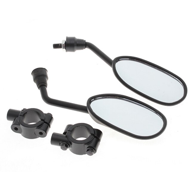  1 Pair Motorcycle Bike Side Rear View Mirror 8mm with 2 Handlebar Mount Holder