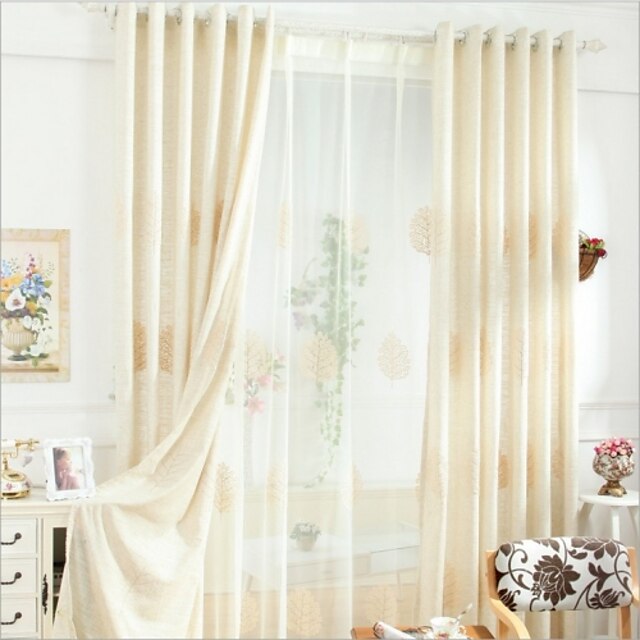  Amiga-do-Ambiente Cortinas cortinas Dois Painéis 2*(W183cm×L213cm) / Bordado / Quarto