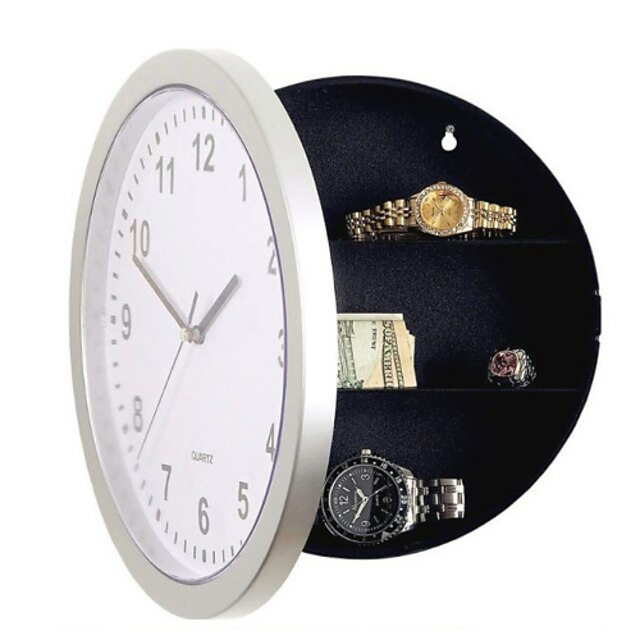  Relógio de parede relógio de caixa de armazenamento forte armer jóias seguro relógio de parede estilo diversão desvio pode