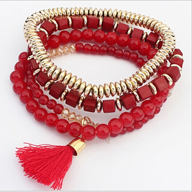  Bead Bracelet Layered Work Casual Vintage European Fashion Acrylic Bracelet Jewelry Screen Color For