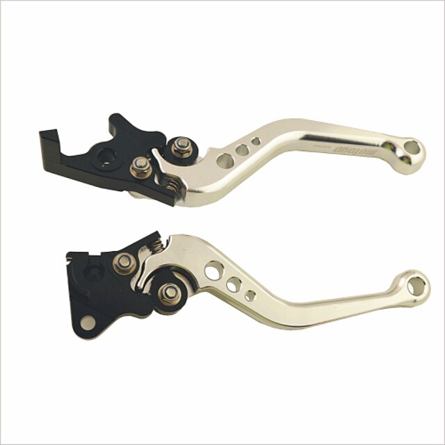  GY6 Blade Style Adjustable Motorcycle Brake Clutch Lever for Honda - Silvery White + Black (2 PCS)