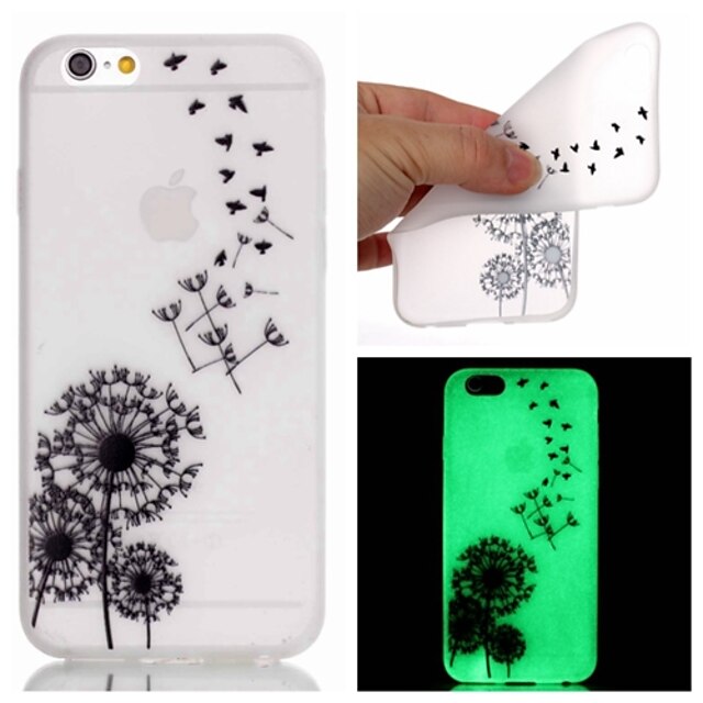  Case For iPhone 5 / Apple / iPhone X iPhone X / iPhone 8 Plus / iPhone 8 Glow in the Dark Back Cover Dandelion / Flower Soft TPU