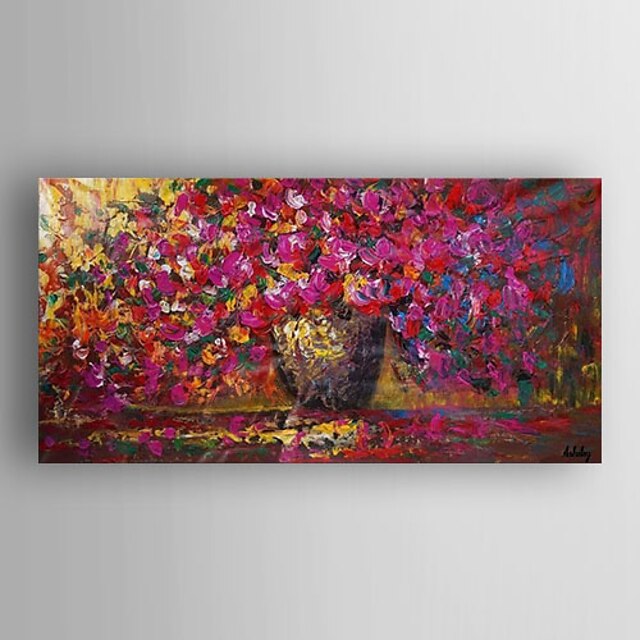  Oil Painting Flowers by Knife Hand Painted Canvas with Stretched Framed