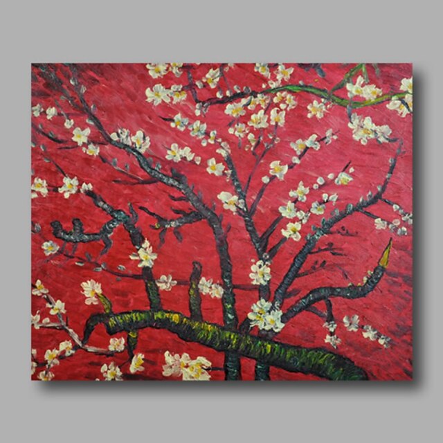  Oil Painting Hand Painted - Floral / Botanical Modern Stretched Canvas