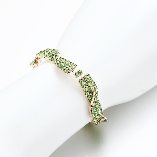  Chain Tennis Alloy Bracelet Jewelry Green For Wedding Party Special Occasion Anniversary Birthday Gift / Engagement