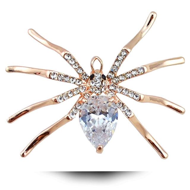  Europe Exaggerated Alloy Diamond Brooch Spider Insect Zircon